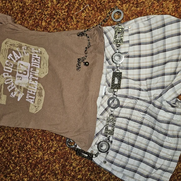 Y2k Waist Chain Mixed Metal Belt Fits 25"-40" (Clothes Not Included) - Picture 1 of 4